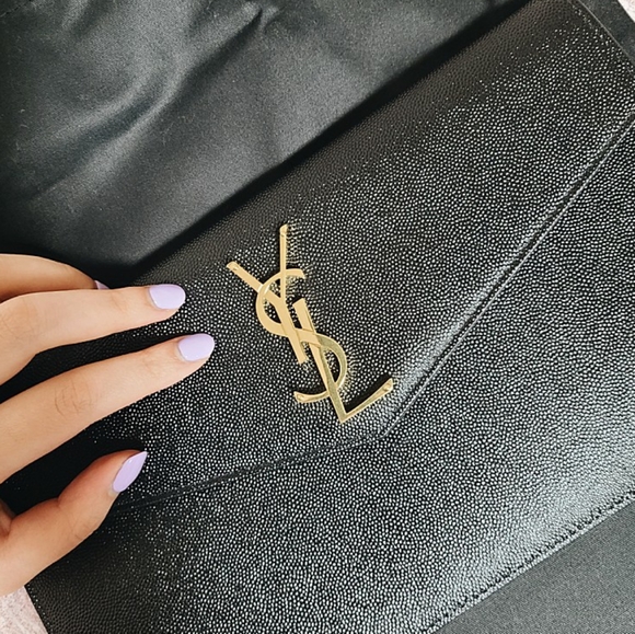 SOLD YSL SAINT LAURENT UPTOWN CLUTCH - Picture 1 of 7